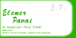 elemer pavai business card