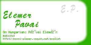 elemer pavai business card